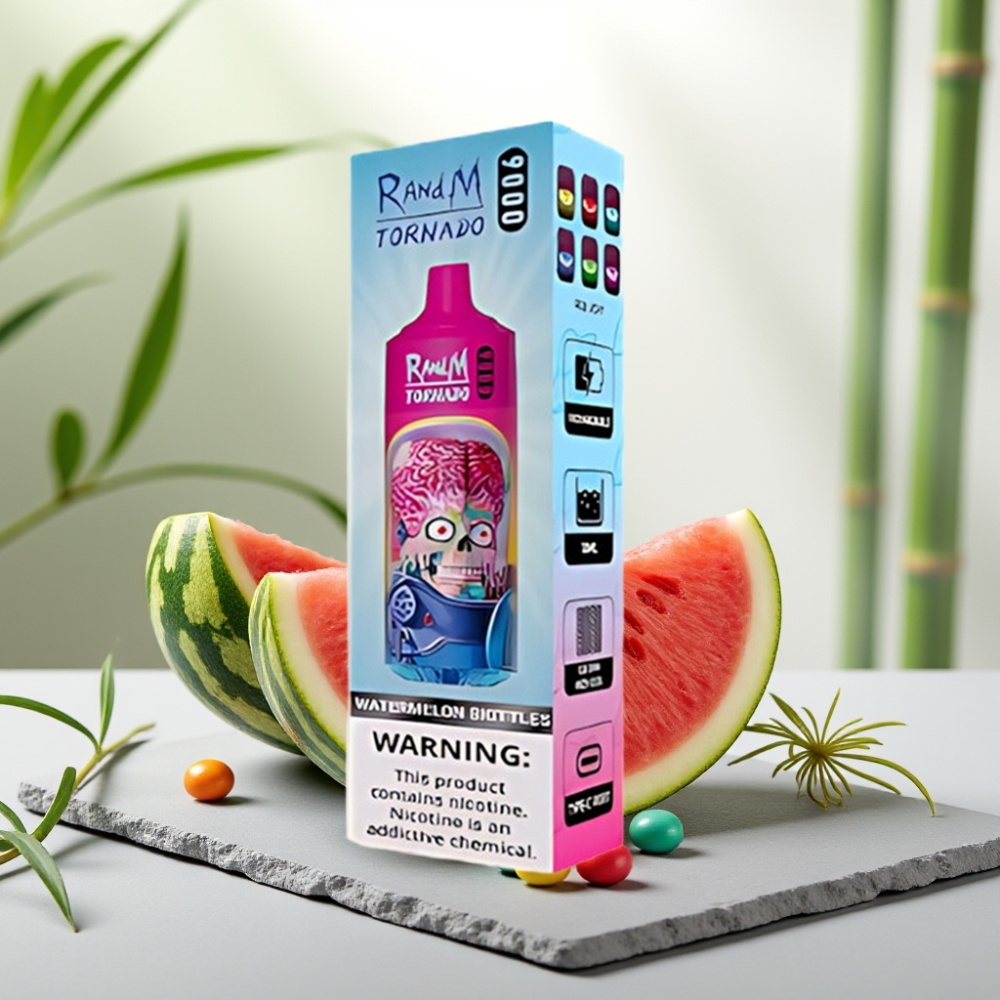 RandM Tornado 9000 Puffs - 850mAh, 18mL, Display RGB, Aroma Pepene Skittles