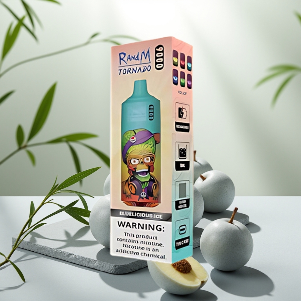 RandM Tornado 9000 Puffs Bluelicious Gheață 850mAh 18mL Mesh Coil RGB Display