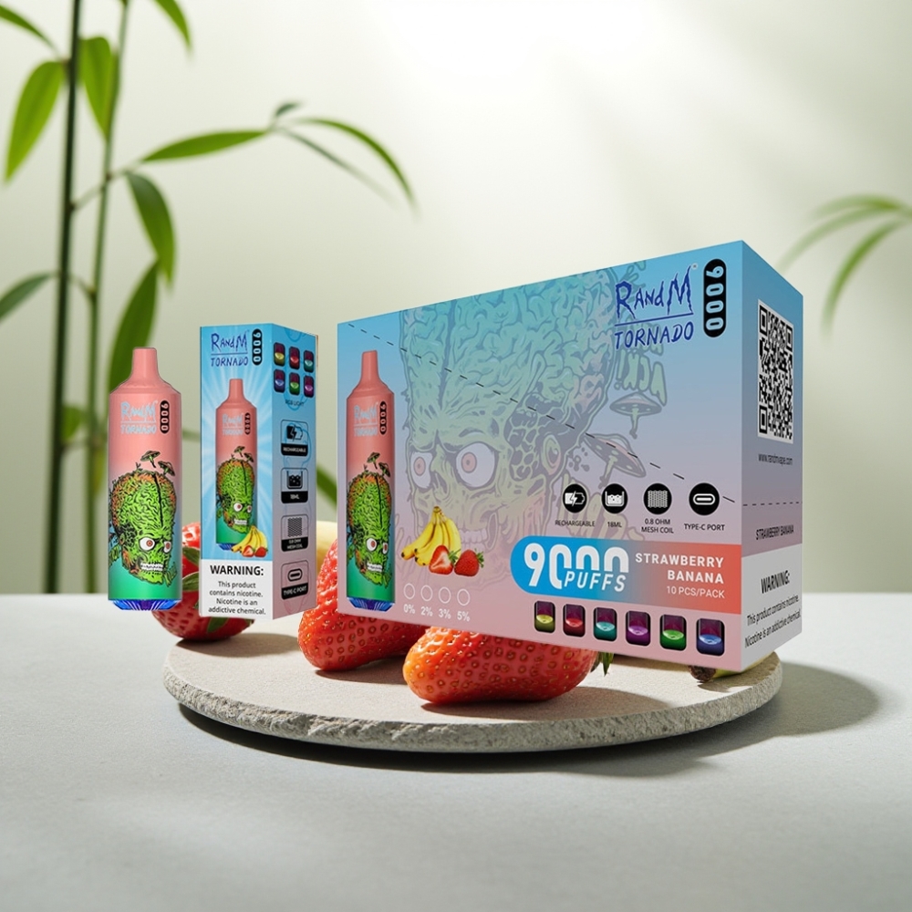 RandM Tornado 9000 Puffs Capsă Dispozabilă Căpșuni Banane 18mL 850mAh