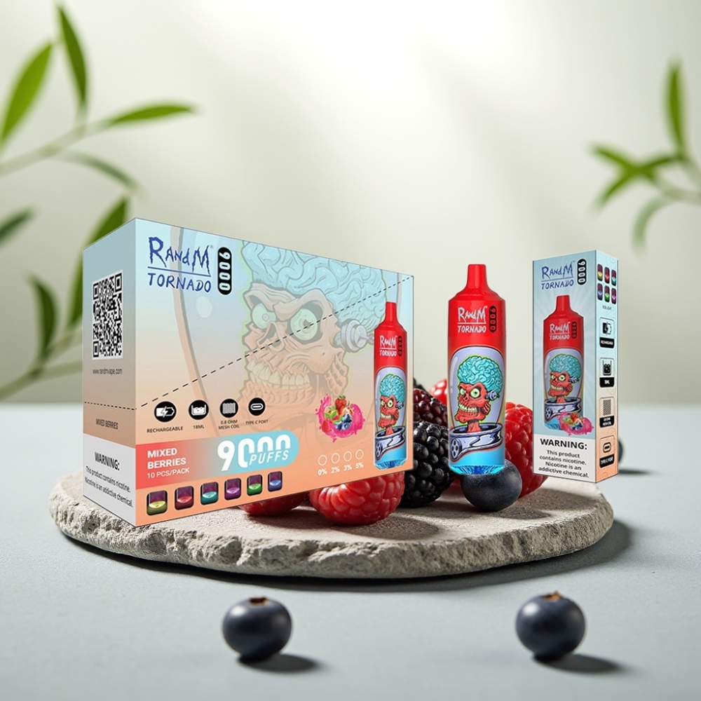 RandM Tornado 9000 Puffs Coșuri Mix de Fructe de Pădure, 18 mL, 850 mAh