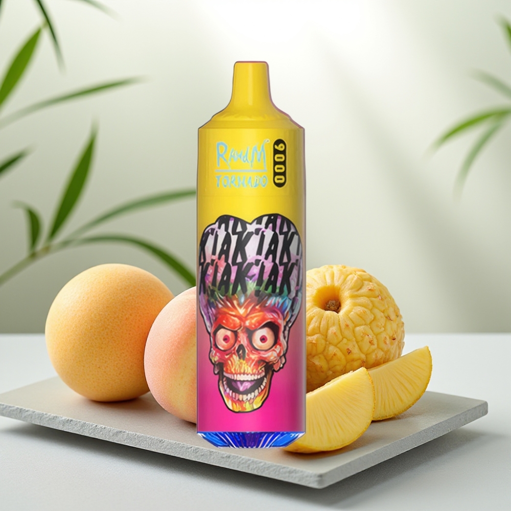 RandM Tornado 9000 Puffs Piersică Mango Ananas, 18 mL, 850 mAh, Mesh Coil, RGB